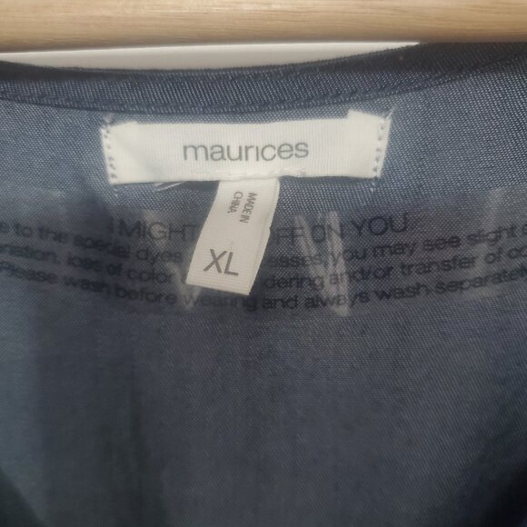 Maurices Denim Babydoll V Neck Tierd Dress Women's Size XL - Picture 5 of 7